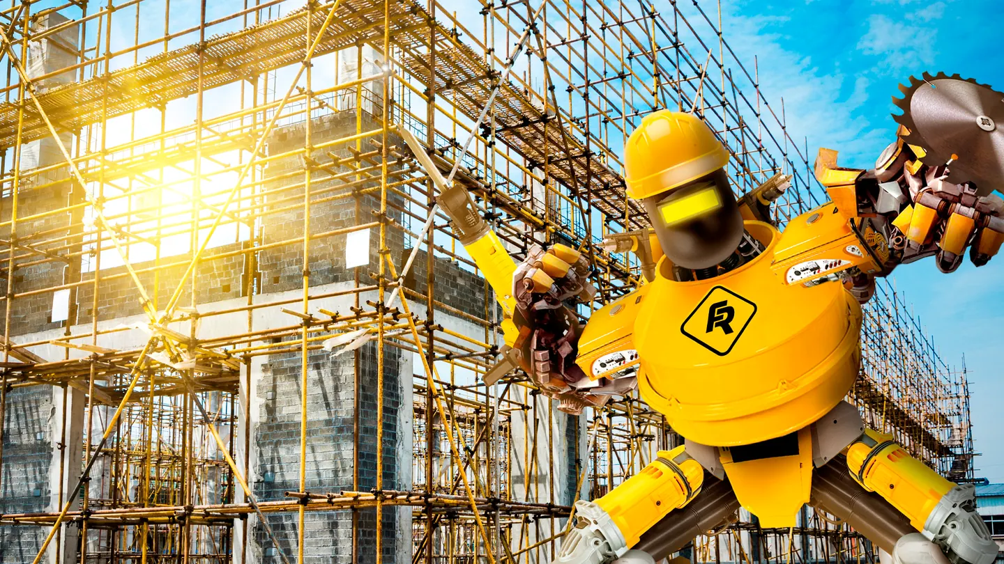 Profissional da construção civil em obra