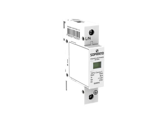 Dispositivo de proteção contra surtos DPS1, classe II, 12 kA da marca Soprano