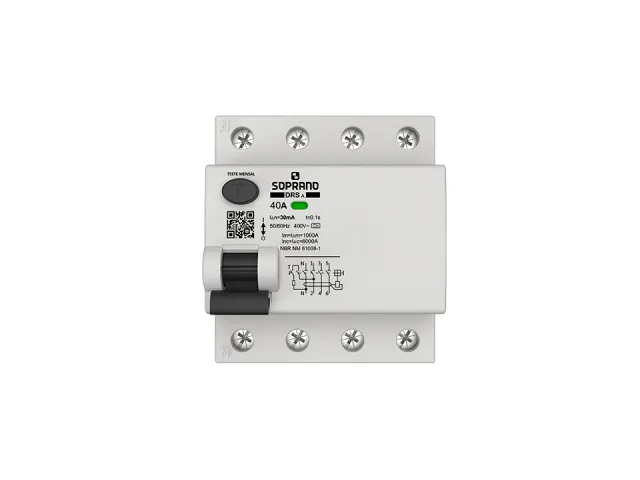 Interruptor diferencial residual DR-A, 4 polos, 40 A da marca Soprano
