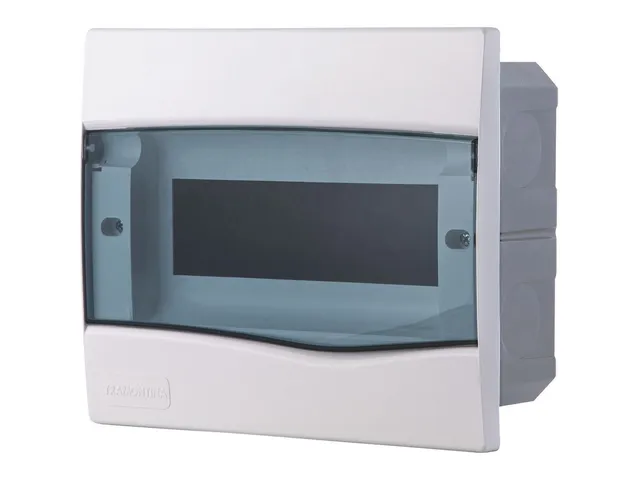 Quadro de distribuição de embutir, 9 DIN ou 6 NEMA, porta transparente da marca Tramontina