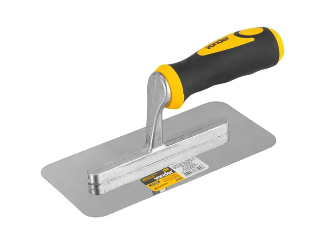 Desempenadeira retangular de aço inox lisa 24 cm da marca Vonder